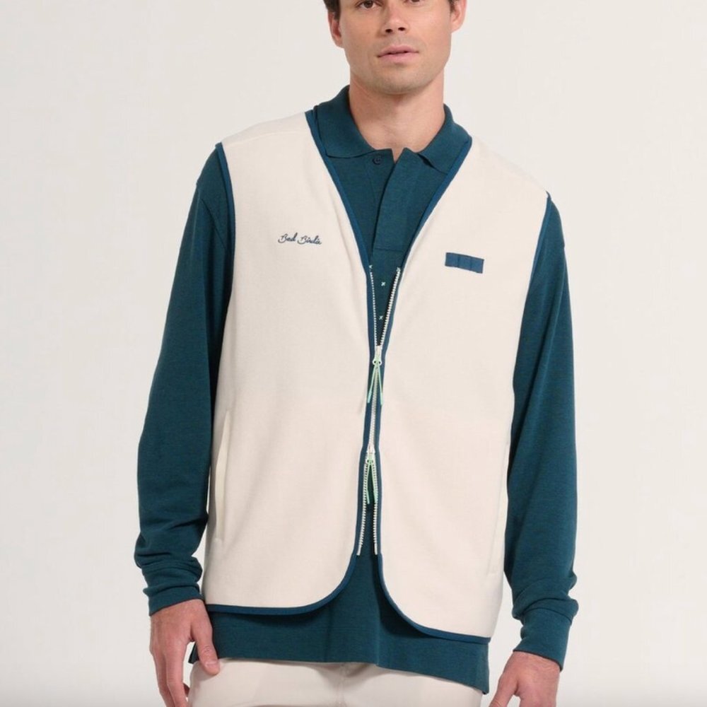 Bad Birdie Cream and Teal Vest